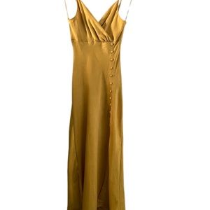 Yellow Satin Zara Maxi Dress Size XS